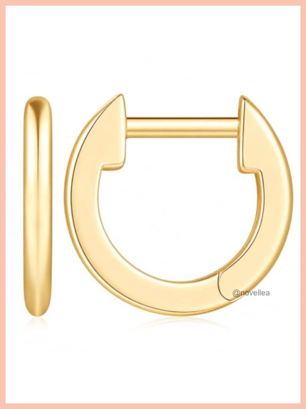 14K Gold Plated Huggie Hoop Earrings for Women - Lightweight Hypoallergenic